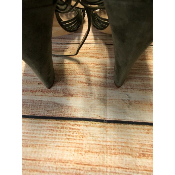 L.K. Bennett Lilybell Olive Green Suede Strappy Shoe Size 40.5 US 9.5 NWOB - Picture 5 of 7